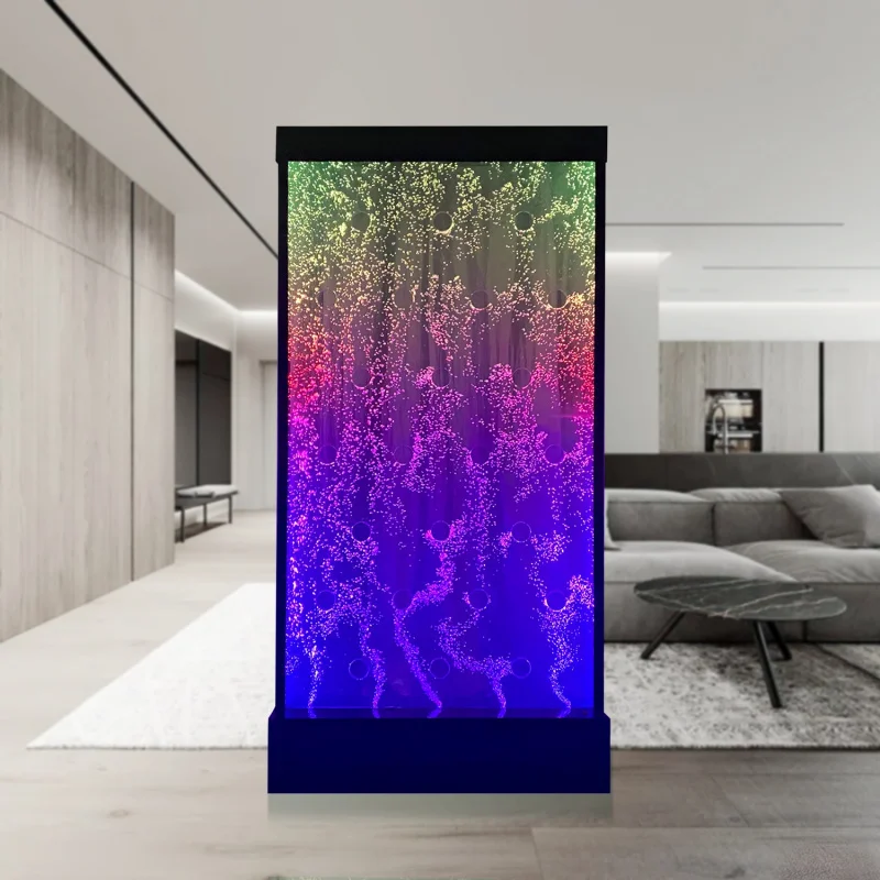 カスタムインテリア装飾アクリルパーティション壁パネル取り付け型ダンシングLEDバブルウォール