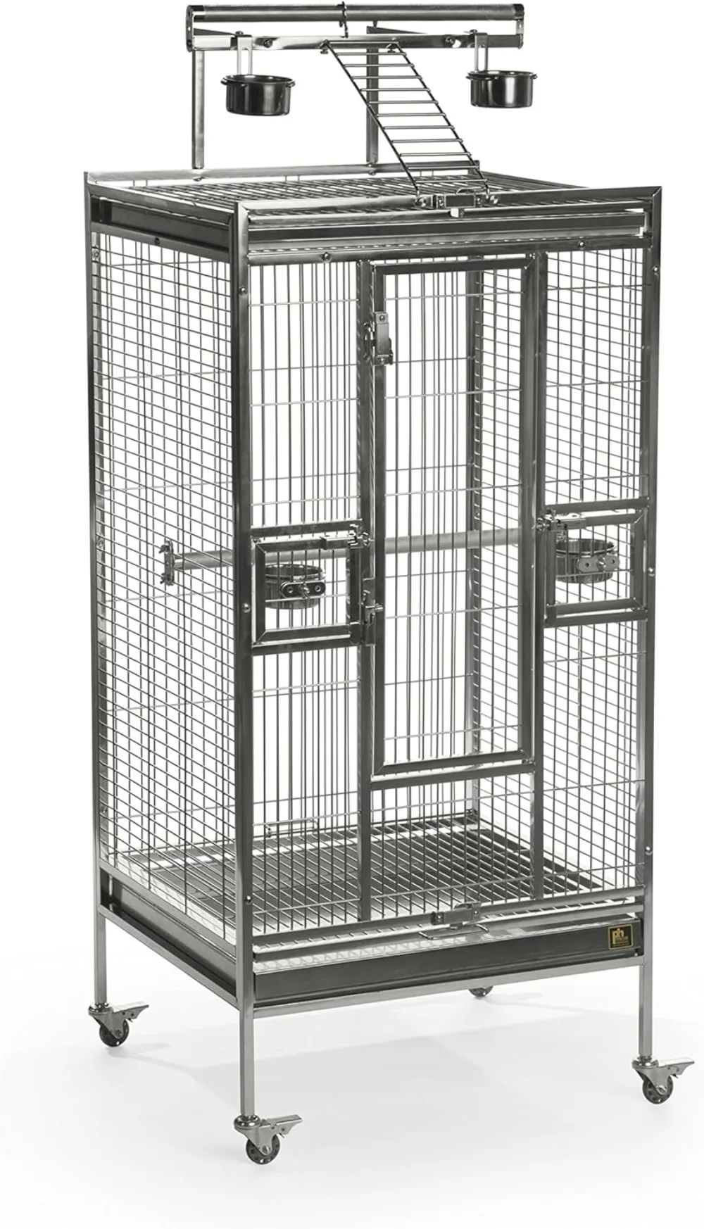 Stainless Steel Play Top Bird Cage Stainless Steel Medium Pull Out Grilles Trays with Grille Locks Bird Nesting Box  Bird Cage