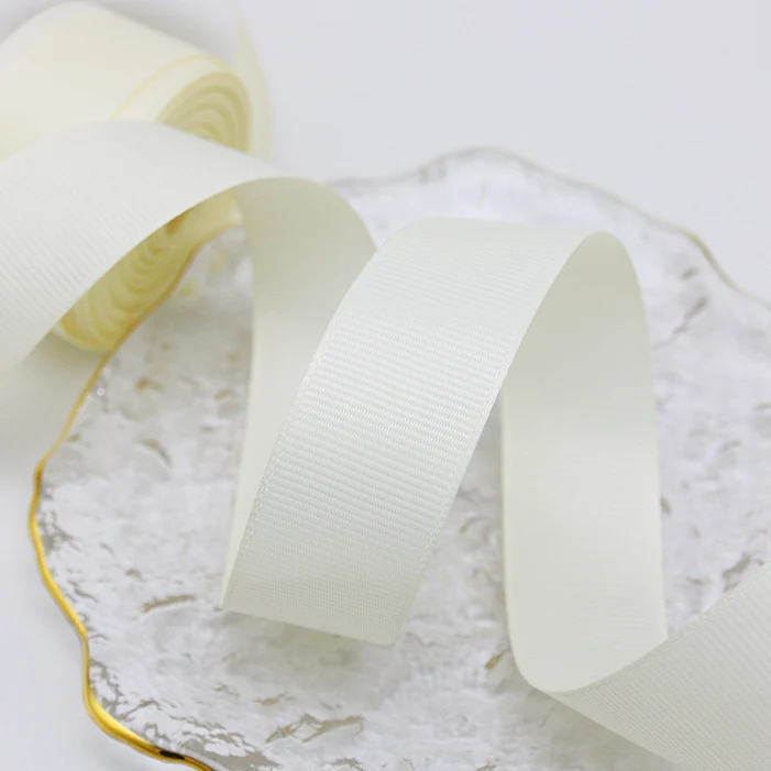 (10 Meters/lot)  Beige Grosgrain Ribbon Wholesale Gift Wrap Christmas Decorations Ribbons Decoration House Party DIY（12/25/40mm）