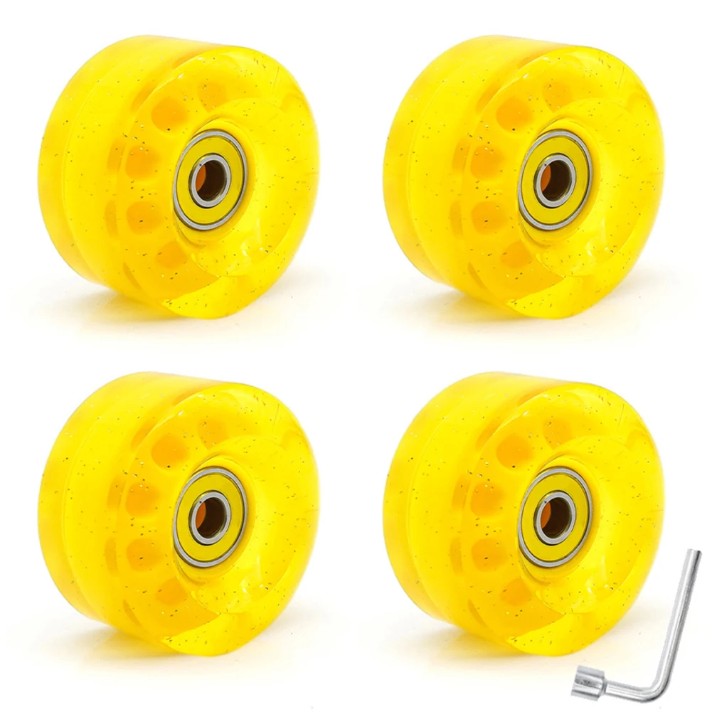 8PCS 58mmx32mm Outdoor/Indoor Quad Roller Skate Wheels PU Wheels Replacements Double-Row Roller Skating Accessories