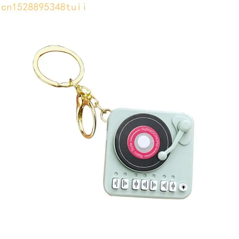 

Y4QF Portable Turntables Player Keychain Music Box for Gift and DIY Projects