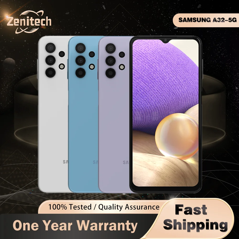 هاتف سامسونج جالاكسي A32 A326U A326K 5G الأصلي 6.5 "4GB RAM 64/128GB ROM 48MP + 13MP هاتف محمول ثماني النواة هاتف ذكي #1