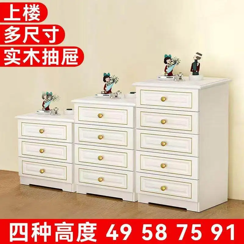 

Легкий роскошный комод из цельного дерева, белый простой современный комод для спальни, многофункциональный ящик для хранения