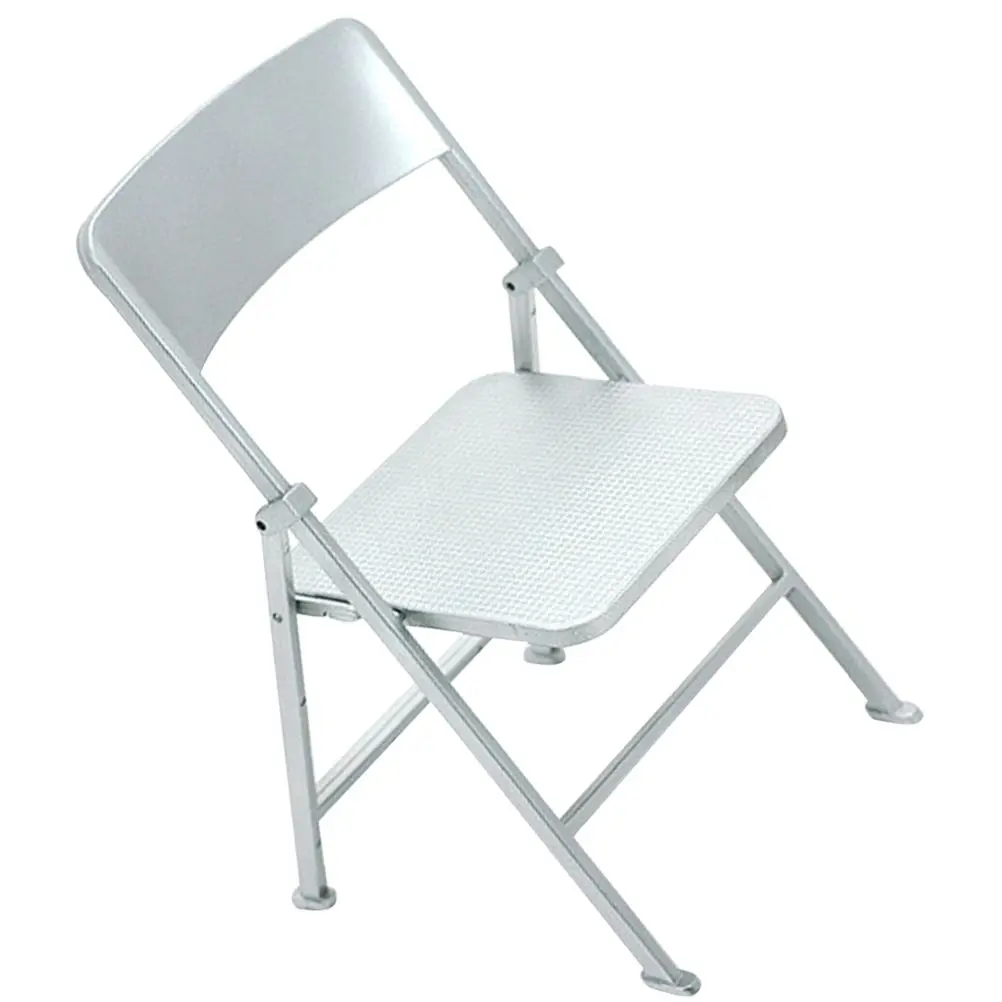 

Miniature Folding Chair Tiny Furniture Decorative Adorable Dollhouse Mini House Furniture Realistic PVC Smooth Compact