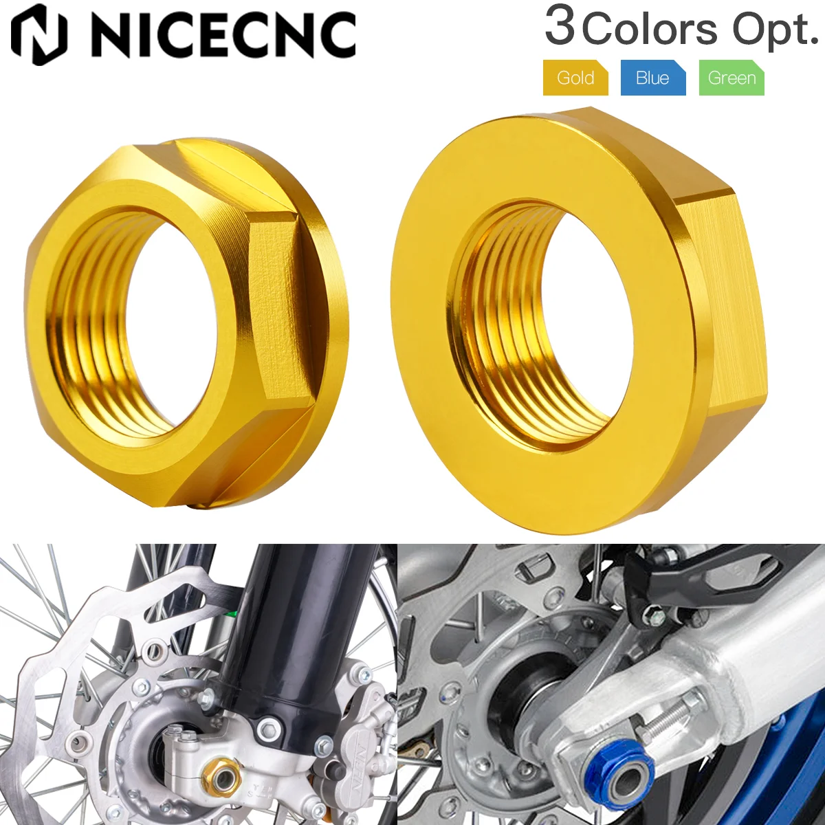 NICECNC For Suzuki RMZ250 2007-2020 RMZ450 2005-2020 RM-Z250 RM-Z450 Motorcycle Front Rear Wheel Axle Nut M18xP1.5 M22xP1.5 Kit