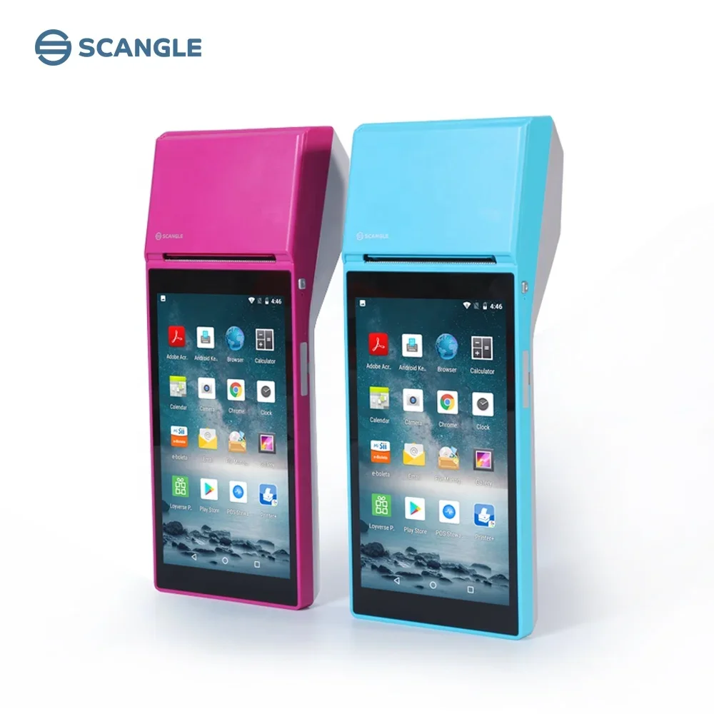 Scangle SP02 Mobile Handheld PDA 4G wifi Android 8.1 system with printer for online orders take-away