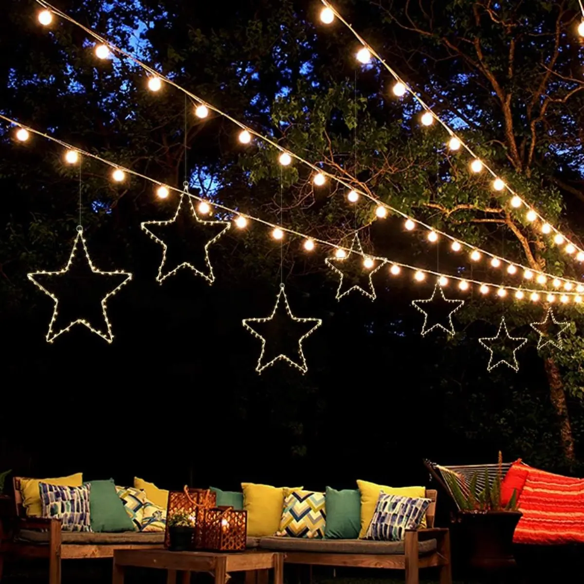 1/3 حزمة LED الحديد ستار أضواء عيد الميلاد بطارية تعمل بالطاقة مع جهاز التحكم عن بعد 8 طرق مصابيح للمنزل داخلي في الهواء الطلق عيد الميلاد الديكور #6