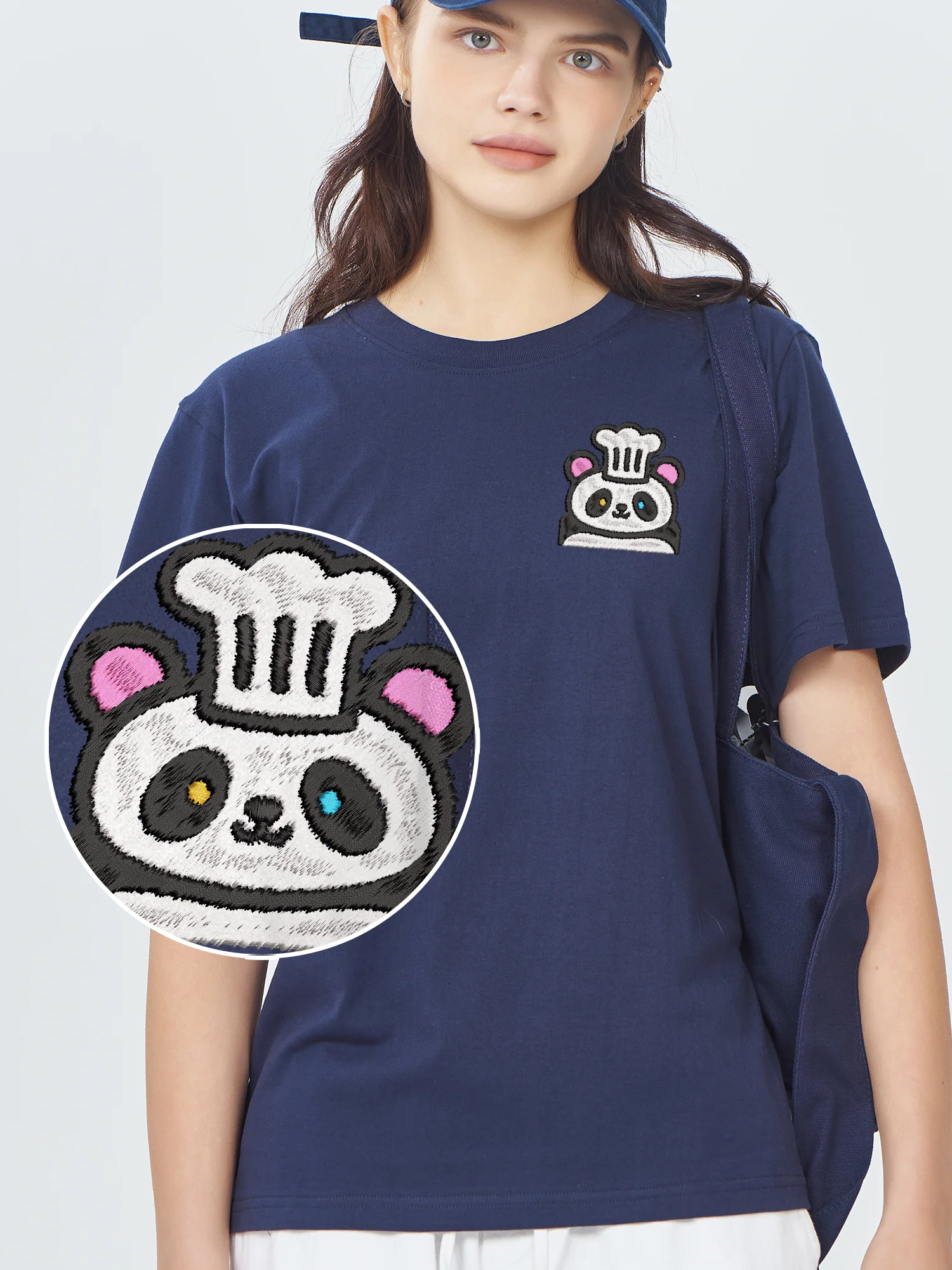 

Lovely Chef Bear Embroidered Camiseta Men Women Unisex Cotton Casual Fashion Embroidery T-Shirt Funny Gift