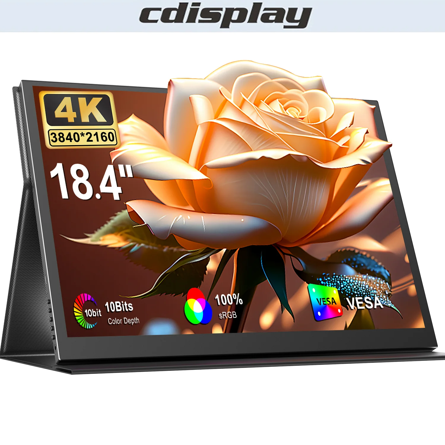 Cdisplay-4K Monitor Portátil, 18.4 "Laptop De Tamanho Grande, Display Externo, 8Bit, FRC Segunda Tela, USB-C, HDMI para Xbox, PS5, Switch Phones