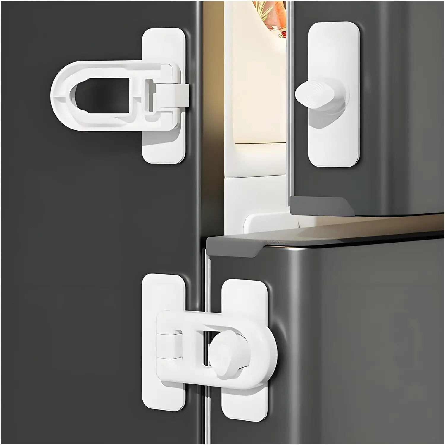Child Proof Cabinet Locks,Baby Proofing Locks for Cabinets, Oven, Freezer & More,Easy to Install, No Drill, Secure Adhesive