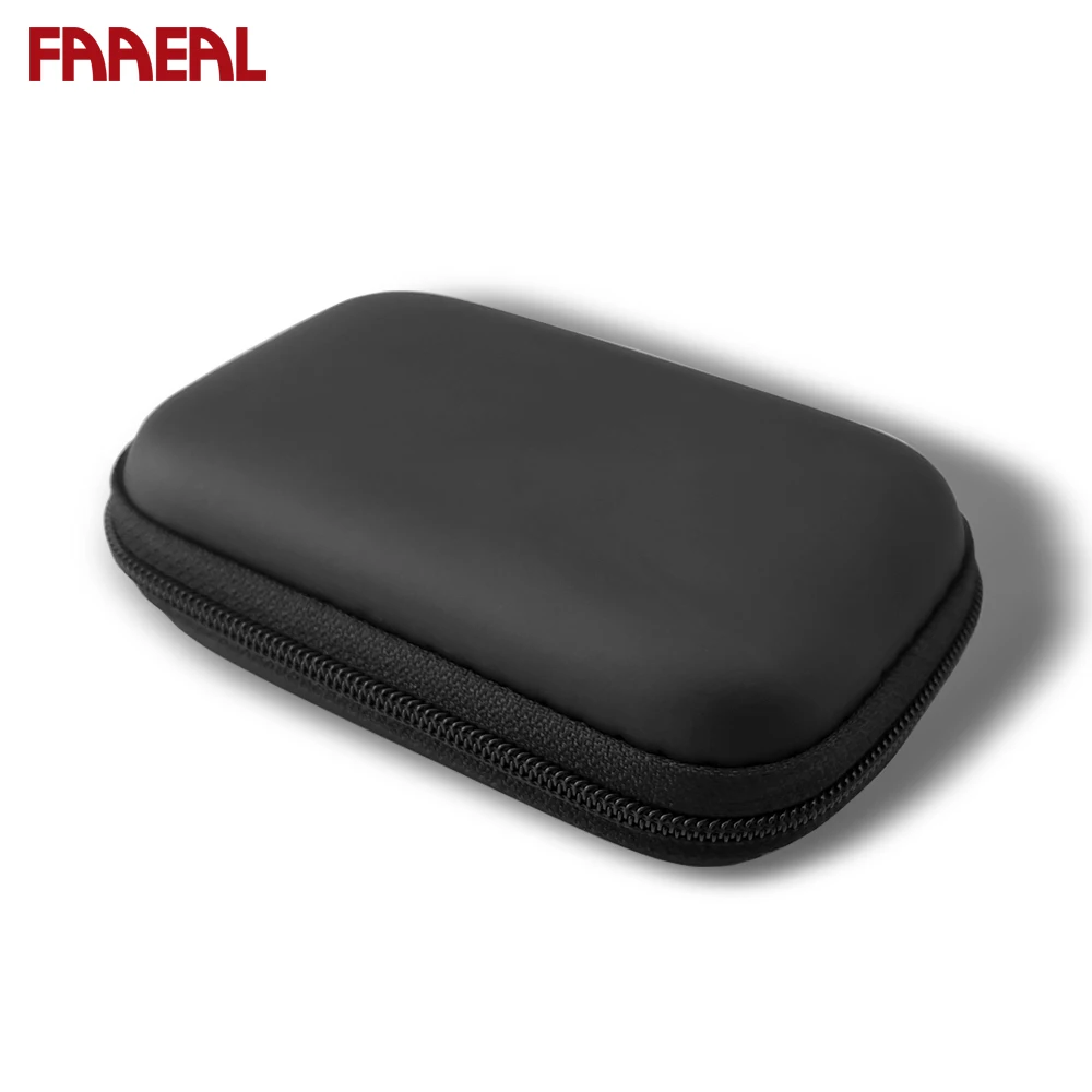 FAAEAL Earphone Case Mini Earbuds Hold Storage Box Square Headset Bags Portable Zipper Headphone Carrying Bag Headsets Container