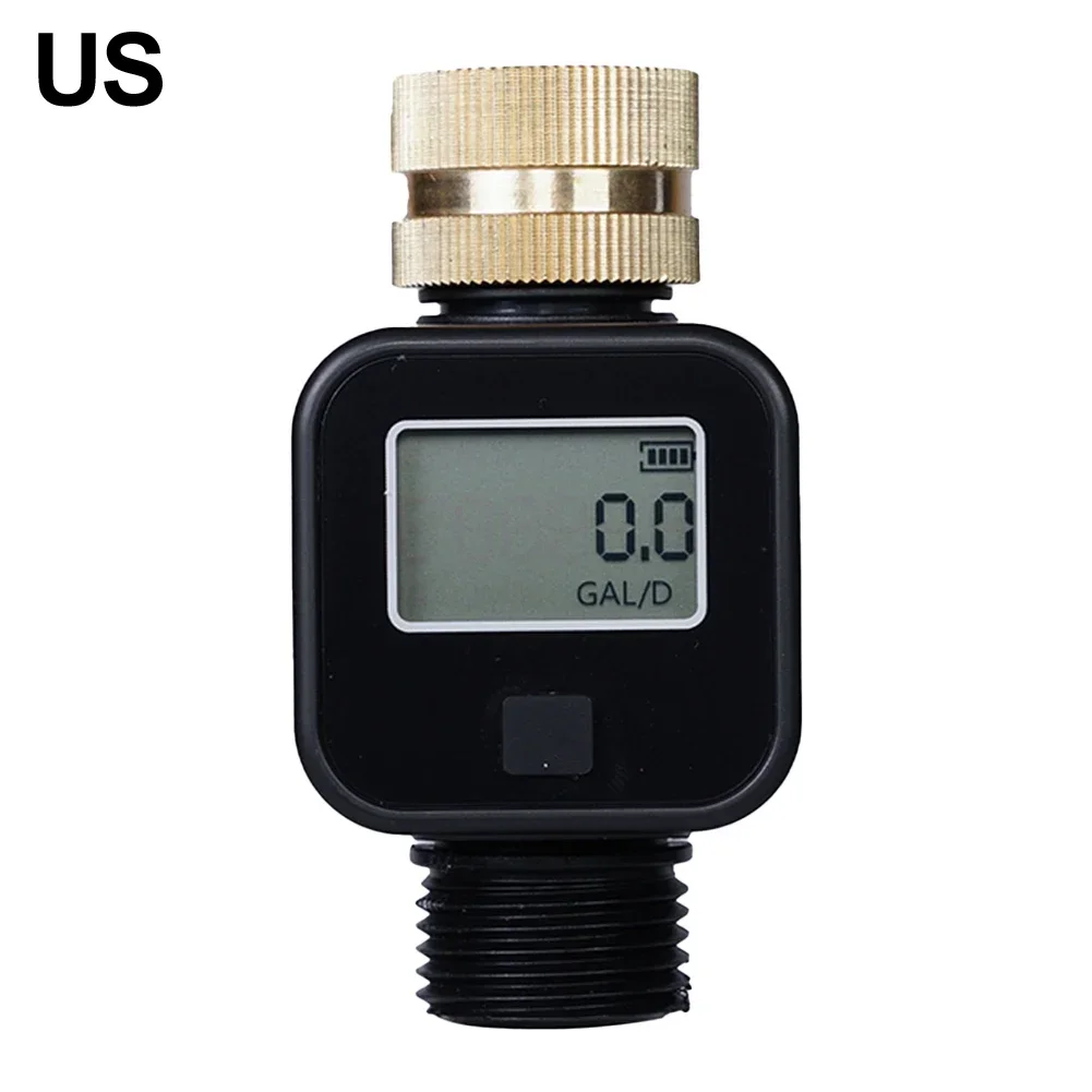 Расходомер воды с латунным входом, металлическая резьба, высокая точность, счетчик воды на шланге для полива сада на открытом воздухе, резервуар для воды
