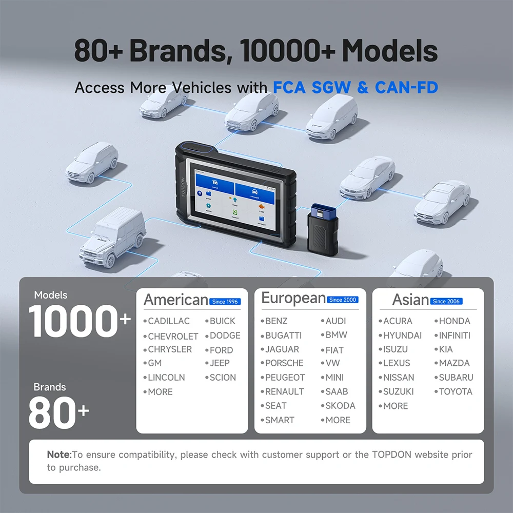 TOPDON AD800BT 2 Full-System 6 Inches Car Diagnostics Tool 28+ Maintenance Services Auto Wireless Bluetooth Diagnostics Tool
