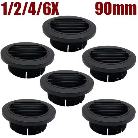 1/2/4/6X 90mm/3.54inch Car Air Vent Ducting Duct Pipe Outlet Flat Round Net Cover Cap Truck Bus Caravan Diesel Parking Heater