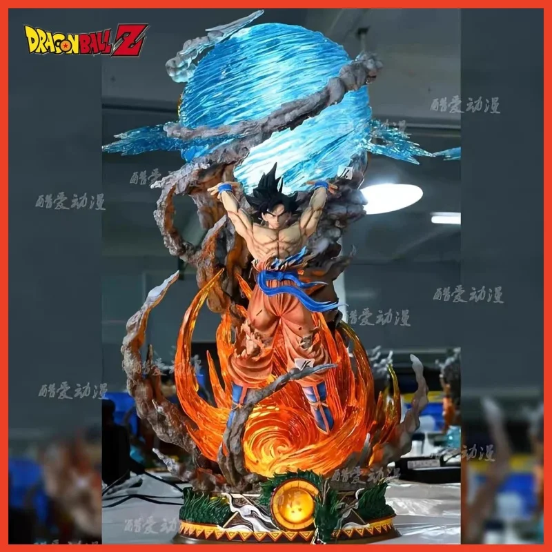 25cm Son Goku Dragon Ball Anime Figure Super Genki Bomb Luminous Figures Gk Figurine Pvc Statue Model Doll Collectible Gifts Toy