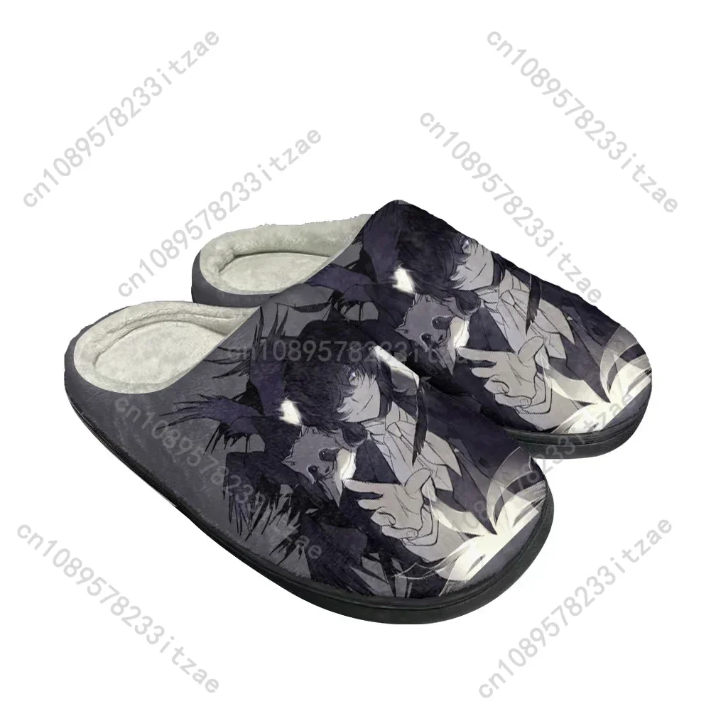

Cartoon Dazai Osamu Fashion Cotton Custom Slippers Mens Womens Teenager Plush Casual Keep Warm Shoes Thermal Comfortable Slipper