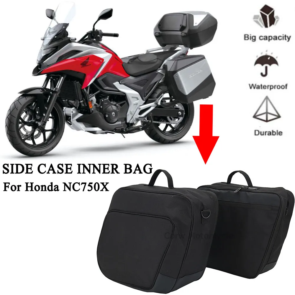 Sacos de bagagem expansíveis pretos da motocicleta, sacos internos, Honda NC750X, NC 750 X, NC 750X, 2021, 2022, novo