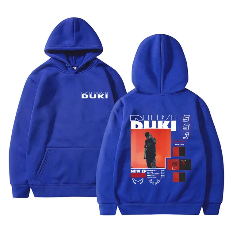 Fashion Rapper Duki ADA Tour 2024 Merch Graphic Hoodie Men's Clothing Vintage Oversized Pullover Hoodies Male Fleece Tracksuit