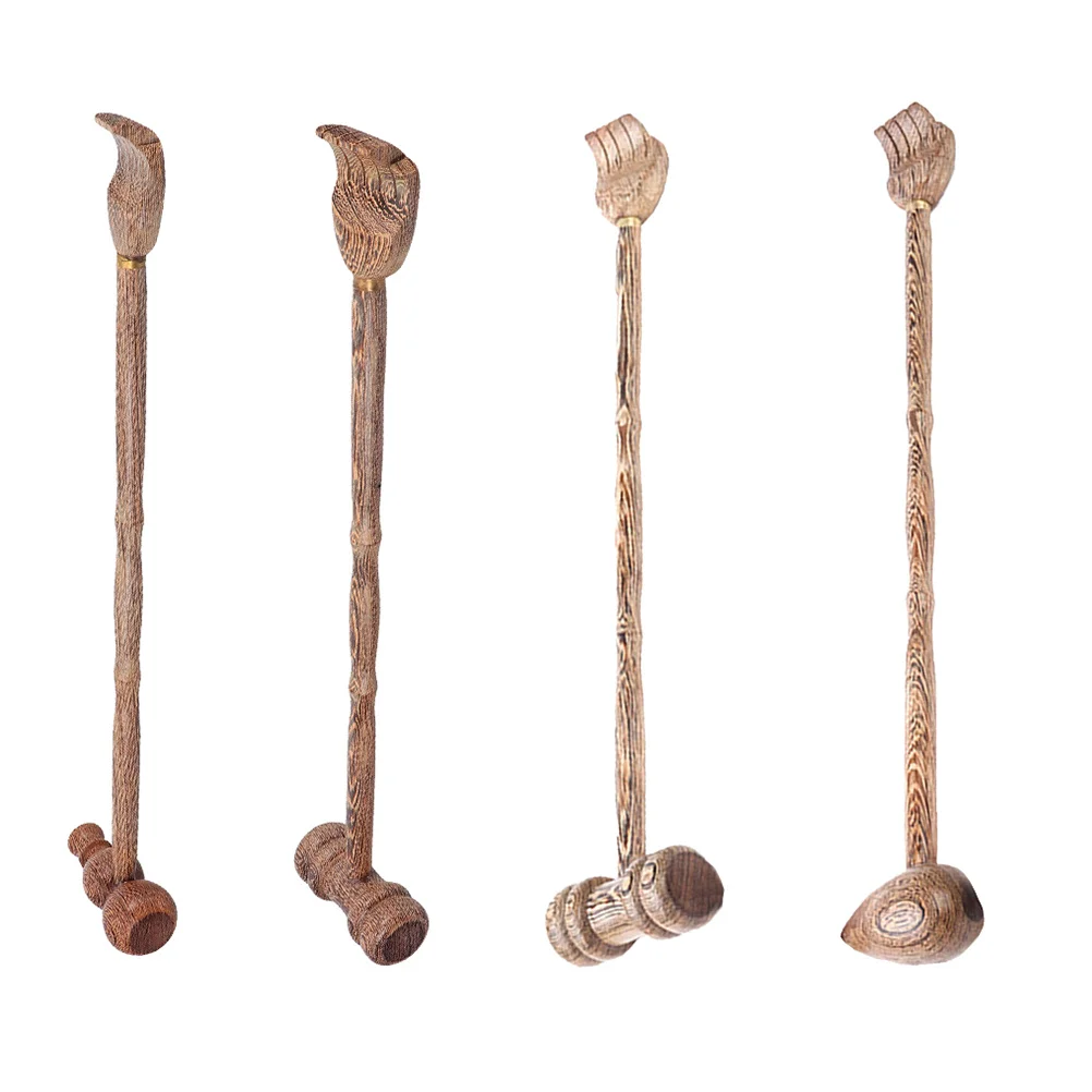 

4Pcs Double-Head Wood Body Massager Durable Handle Back Scratcher Muscle Relaxation Massage Hammer Tool Dual-Use Body Massager