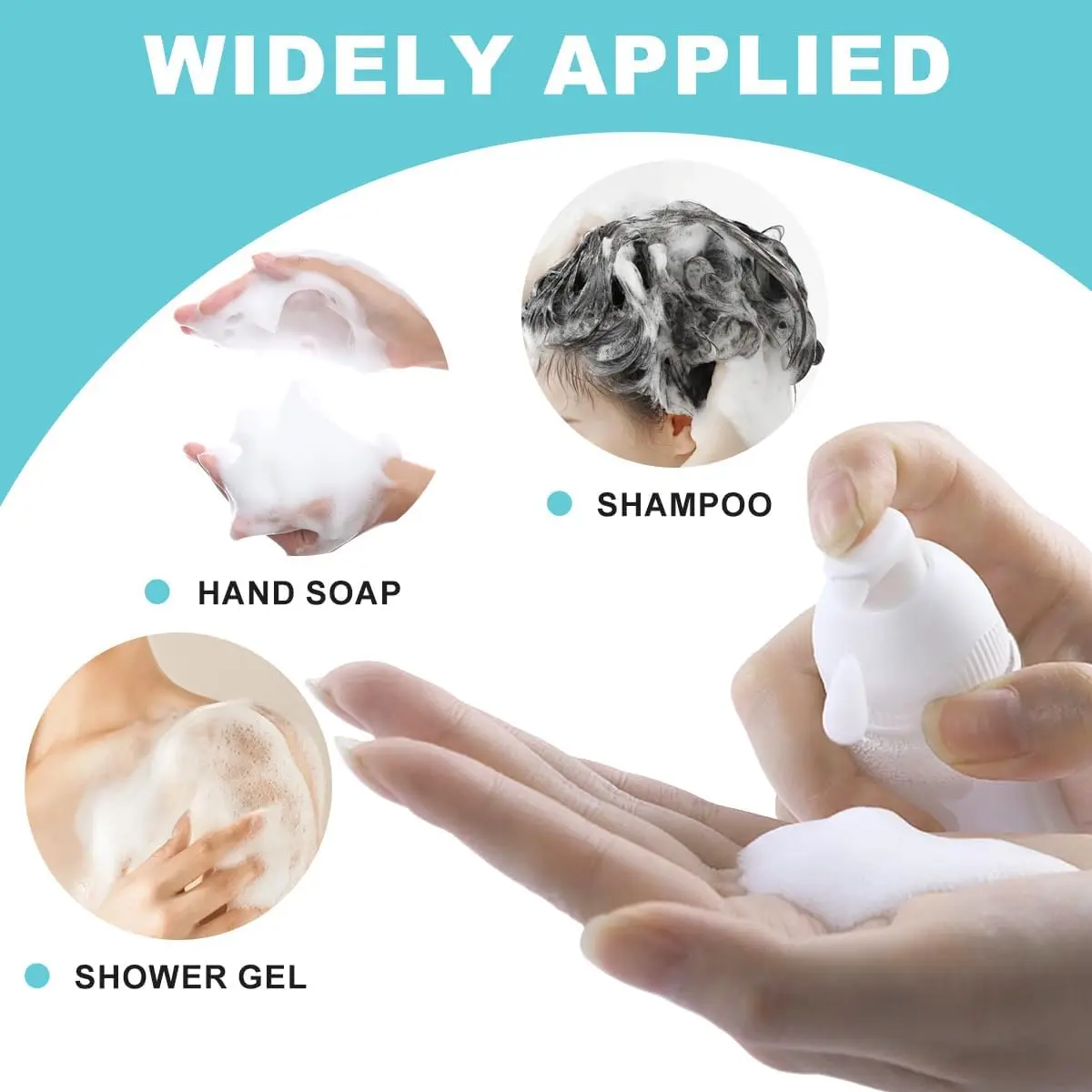 Foam Pump Bottle 100/150/200ml Plastic Empty Cosmetic Dispenser for Tattoo Soap Face Eyelashes Soap Cleaner Foam Bottle view 6