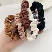 6Pcs/Set Woman Fashion Silk Satin Scrunchies Solid Color Hair Rope Ponytail Holder Elastic Hair Bands Hair Ties Hair Accessories - Image 6