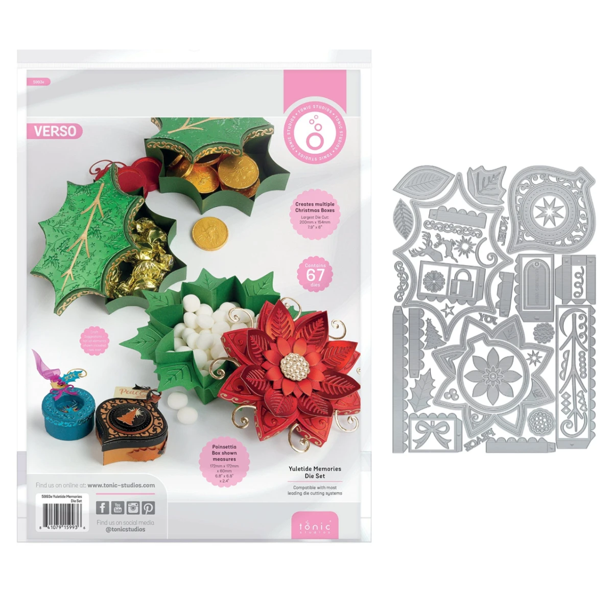 Tonic Festive Spooky and Sweet Sugar Skull Weihnachts- und Halloween-Geschenkbox Metall-Stanzformen DIY Scrapbooking Prägung Bastelzubehör