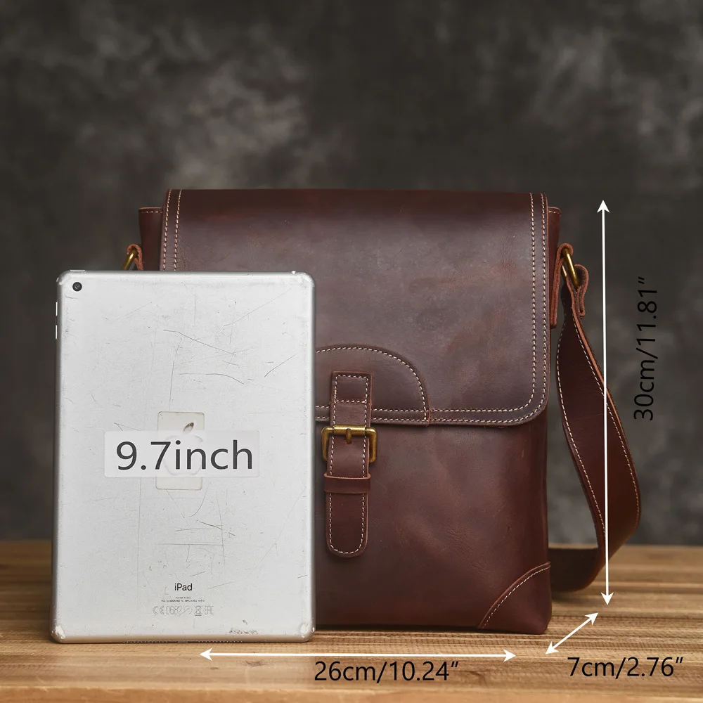 ZRCX Genuine Leather Multi‑function Travel Shoulder & Crossbody Everyday Bag