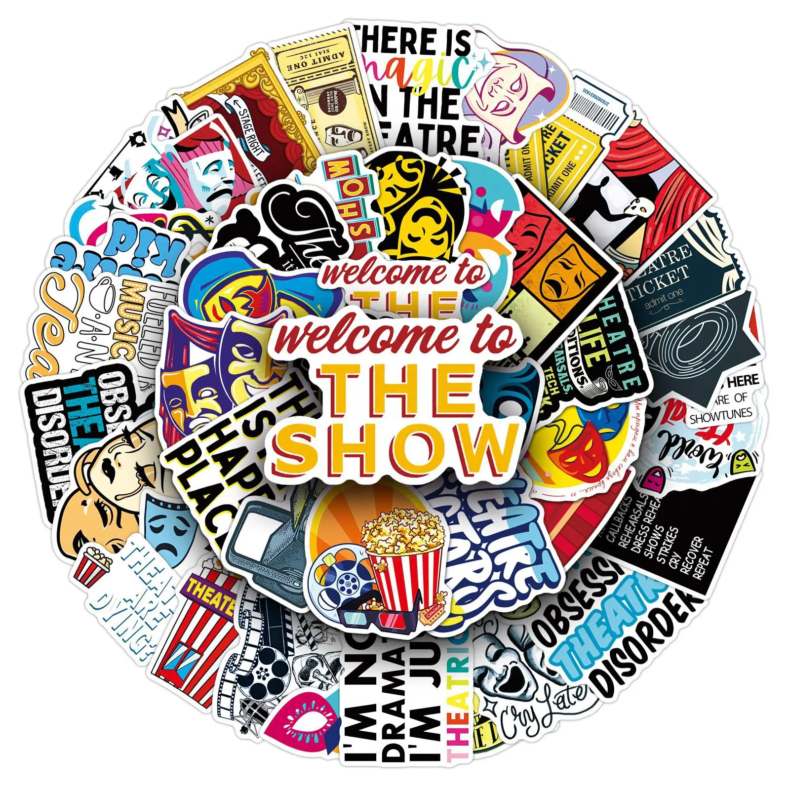50 قطعة ملصقات الدراما للمرحلة الغربية الكرتونية الإبداعية الدراما الكتابة على الجدران لعبة الديكور DIY بها بنفسك حقيبة الثلاجة المحمول الغيتار الهاتف الشارات #1