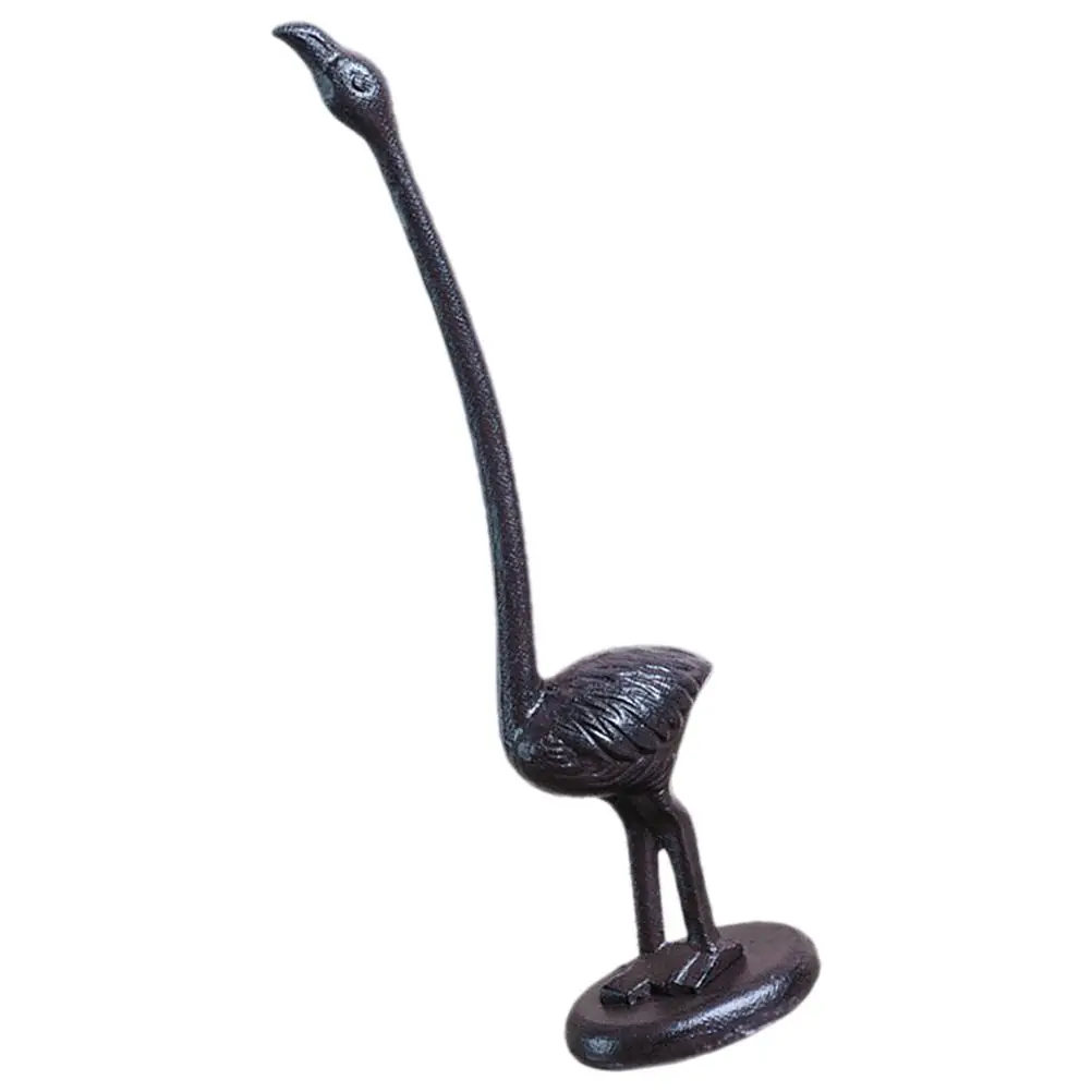 

Retro Flamingo Paper Towel Holder Stand Metal Wrought Iron Decor Kitchen Bathroom Multipurpose Storage Rack Non Slip Bottom