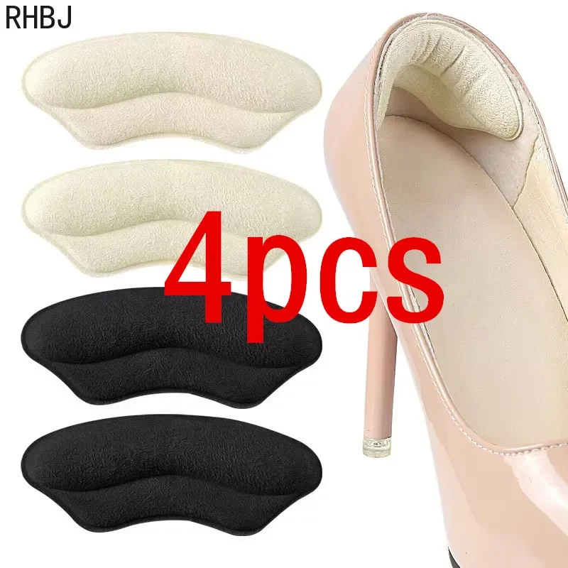 New 4PCS Heel Stickers for Anti-slip Anti-friction Prevent Heel Slip and Rubbing for High Heels Adjustable Half-size Insoles