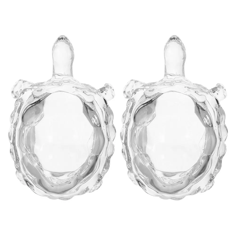 

2Pcs Crystal Turtle Ornaments Exquisite Glass Craftsmanship Home Decor Prosperity Wealth Room Office