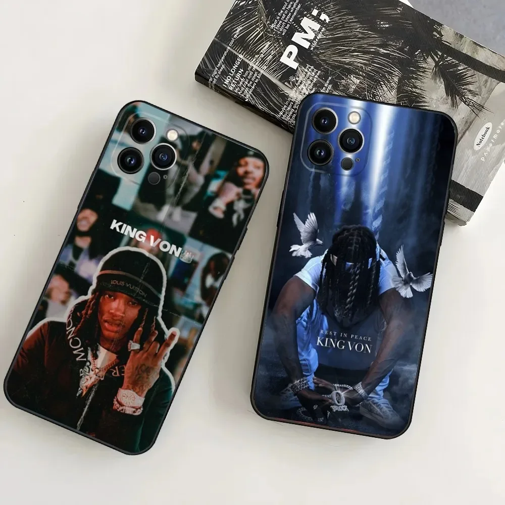 

Rapper K-King-V-Von Phone Case For iPhone16,15,14,13,12 Mini 11 Pro XR,X,XS,MAX 7,8 Plus Silicone Cover Soft Black