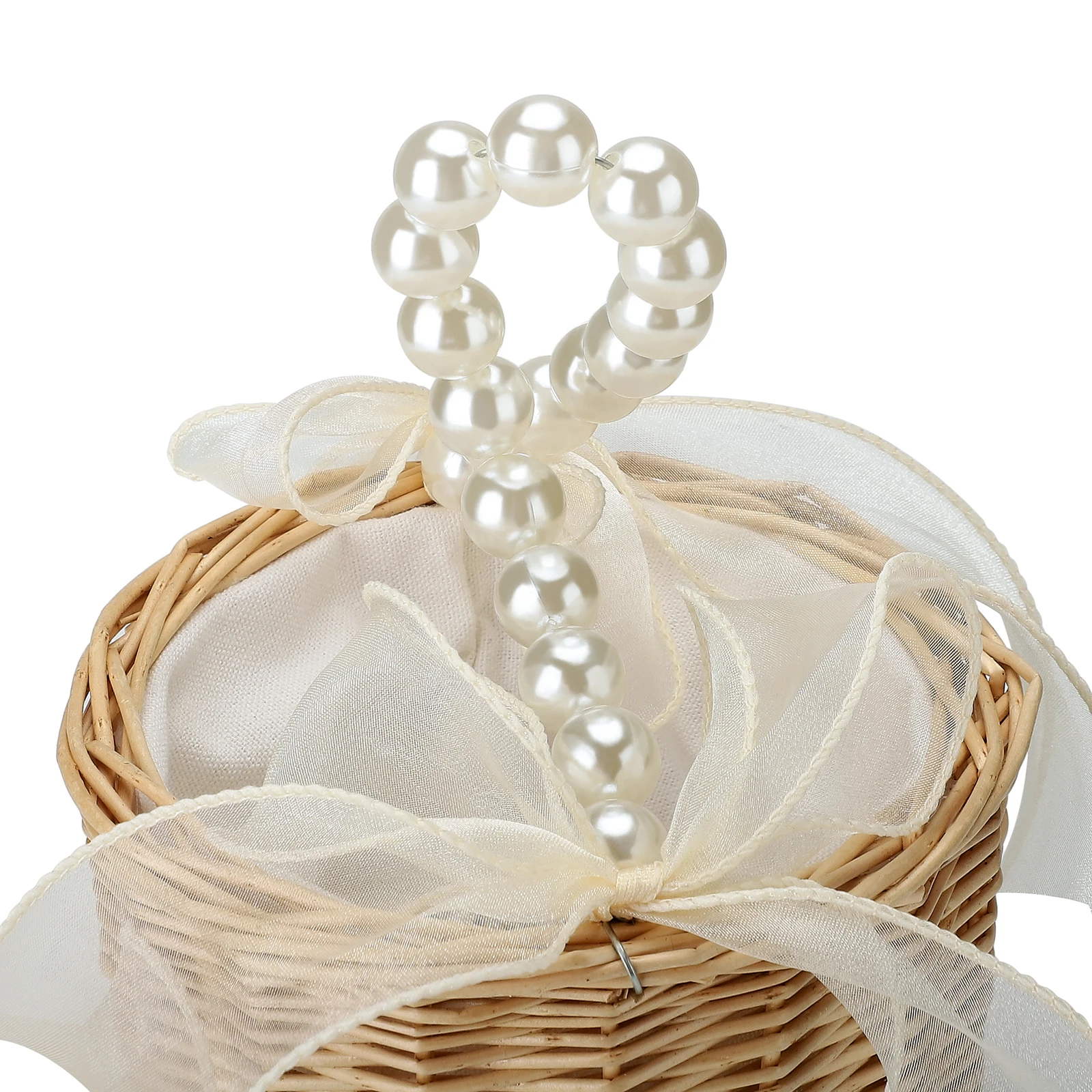 Wedding Bridesmaid Girl Bridal Handheld Flower Basket Organizer Supplies Elegant Flower Storage Box with White Mesh