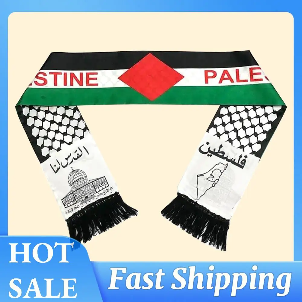 

Lightweight Palestine Scarf Waterproof Printing Palestine Scarf Sunproof Colorfast for National Day