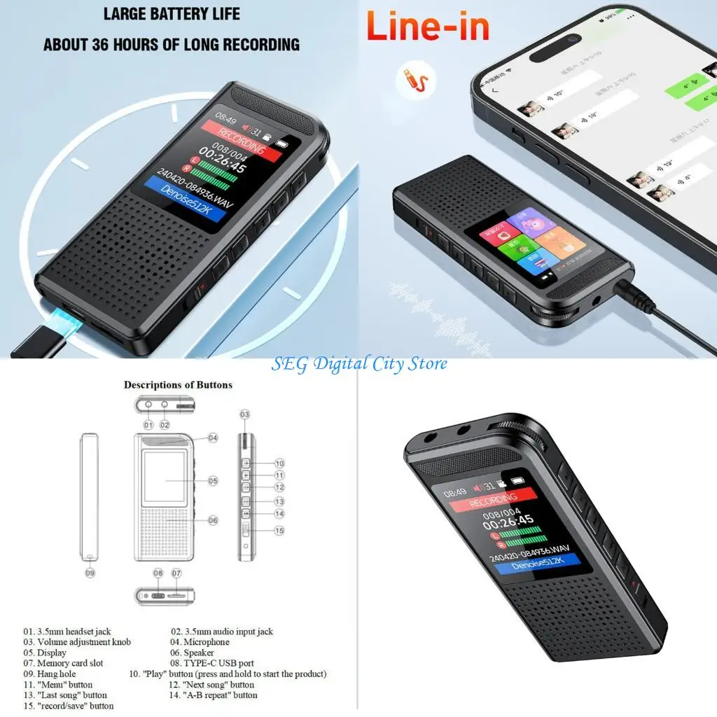 

U75B Lightweight ABS Digital Recorders Featuring Extended Standby Time & Noise Reduction for Professional Application Use