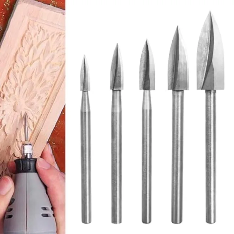 

Wood Carving Drill Bits Set for Most Rotary Tool 5pcs Engraving Drill Accessories Bit for DIY Crafts