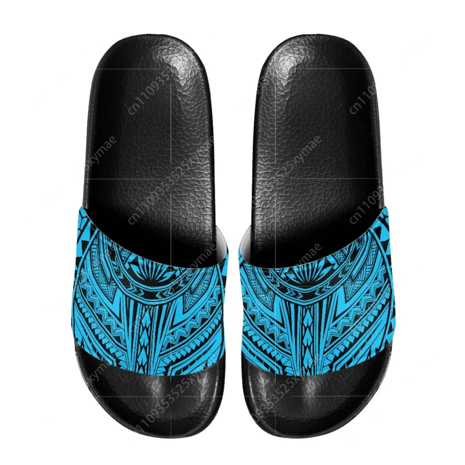 Pantuflas para hombre con estampado de tatuajes de tótem tribal polinesio de Pohnpei, antideslizantes, transpirables, para baño y exteriores, de uso diario.