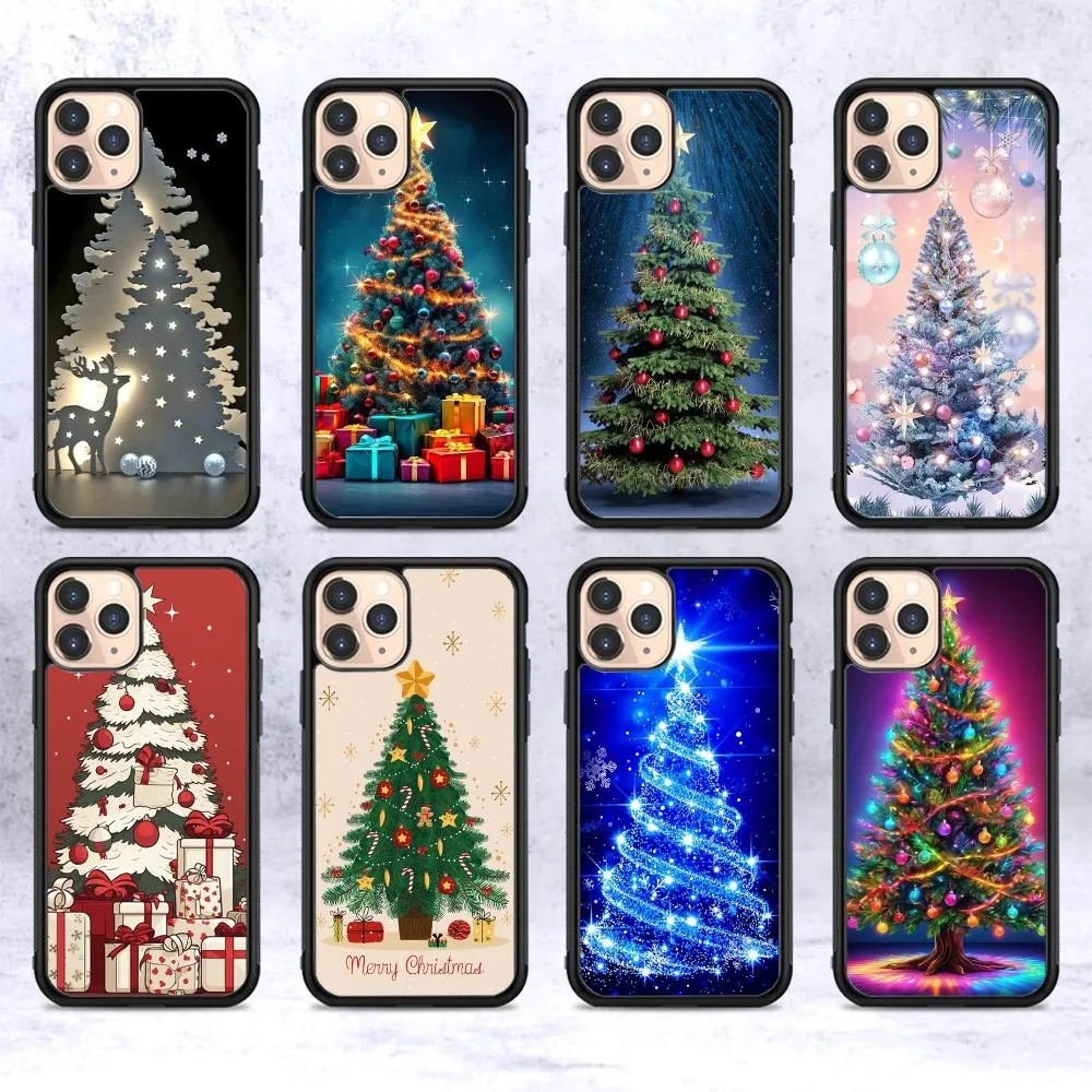 

Merry Christmas Deer Tree Lights Phone Case Silicone PC+TPU For Samsung S10 20 30 22 23 24 Plus Lite Ultra Cover