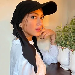 Dames Hijaabs Hoeden Moslim Hijab Baseballpet Tulband Zomer Mode Casual Zachte Hoed Hoofddoek Zonnehoeden Sjaal Caps Hijaabs