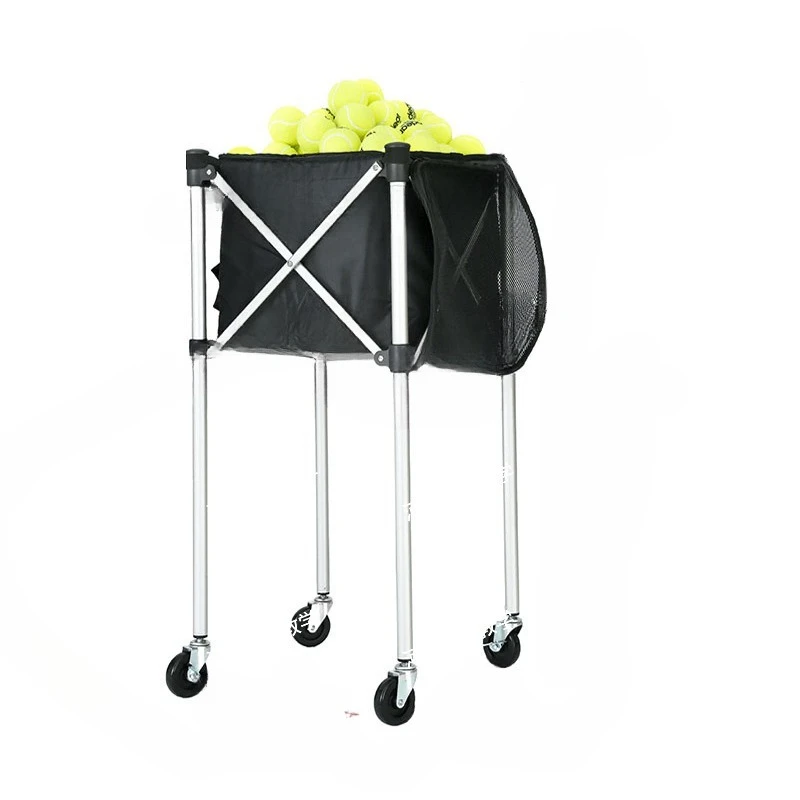 لوحة عربة التنس إطار التنس المحمولة المحمولة سبائك الألومنيوم عربة مدرب التنس عربة التقاط سلة #1