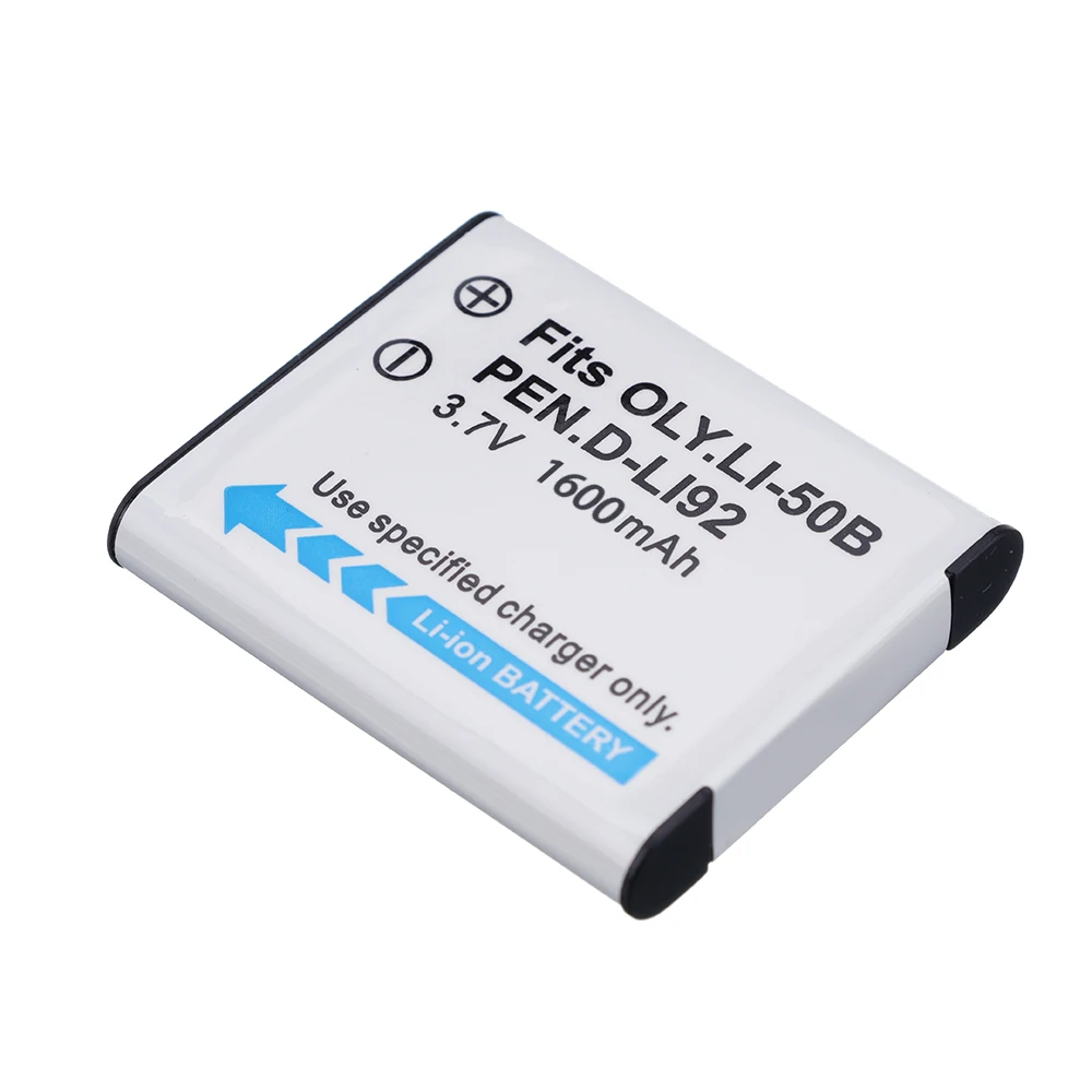 1600mAh Li-50B Li 50B Rechargeable Li-ion Battery For Olympus Mju 1020 SP-800UZ Stylus 1010 u 1010 Ricoh CX3 CX4 D-LI92 DLI92