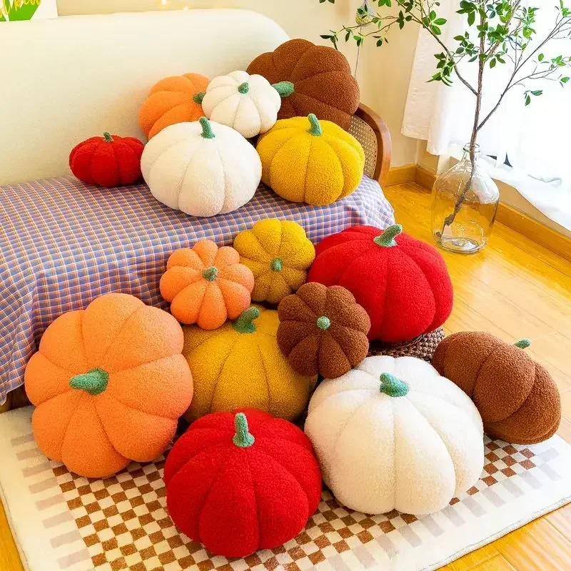 20/28/35cm Colored Pumpkin Pillow Cute Plush Toy Back Cushion Sofa Bedroom Decorative Soft Throw Pillow Halloween Christmas Gift