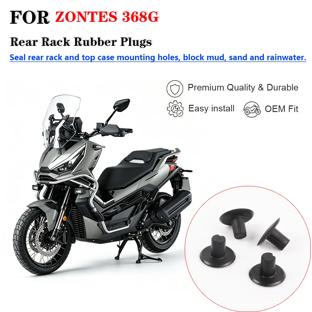 Motorcycle Rear Rack Rubber Plugs For ZONTES 368G Scooter, Top Case Mount Hole Decorative Caps, Rear Grab Screw Hole Cover Rubbe