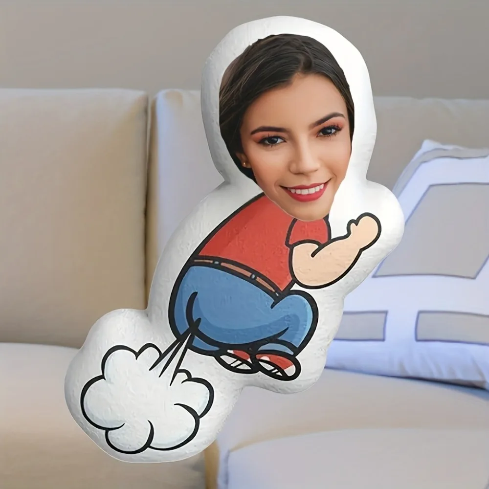 Custom Funny Photo Pillow Personalized Polyester Home Sofa Car Decor Birthday Valentine Christmas Gift for Family Friends