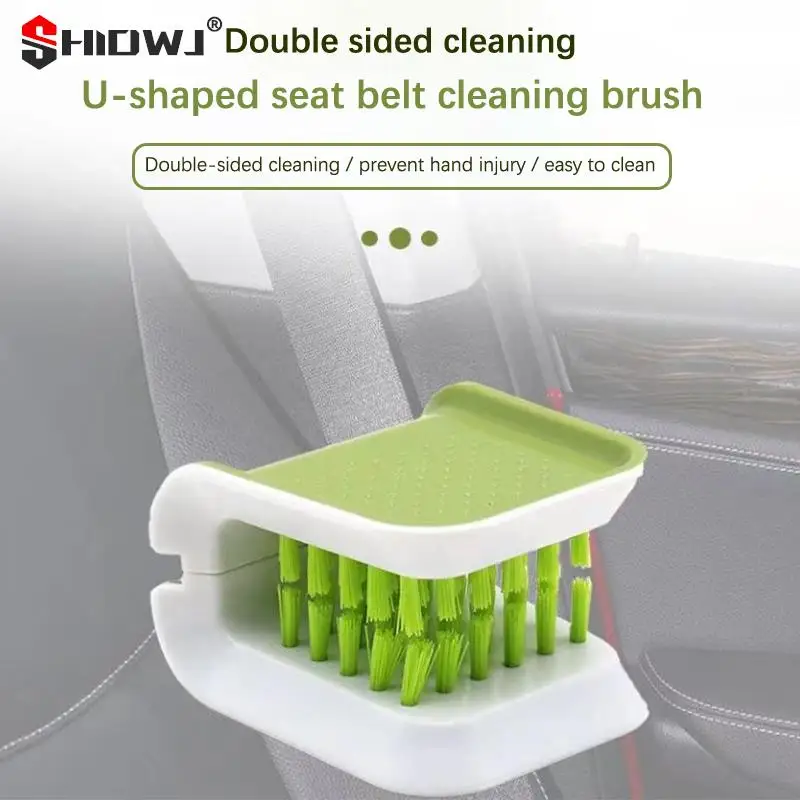 Car Seat Belt Cleaning Special Brush Automotive Safe Belt Washing Tool Double-sided U-Type Car Interior Openable Cleaning Brush