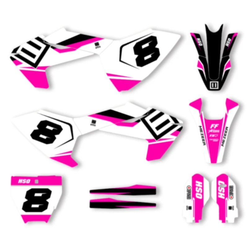 

DSMTECH Custom Team Graphics Backgrounds Decal Stickers Kit For Husqvarna TC 85 2023 2022 2021 2020 2019 2018 013