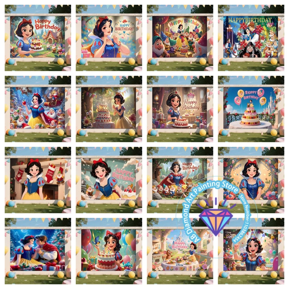 

Cartoon Princess Snow White AB Diamond Painting Kit Square Round Diamond 5D DIY Mosaic Handmade Art Exquisite Gift Home Decor