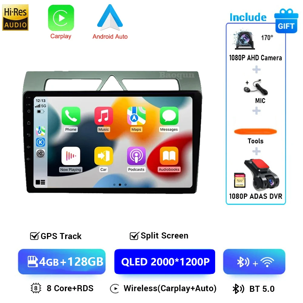 Auto radio voor Kia Picanto 2007 - 2010 Android 16 All-in-one Carplay Auto multimediaspeler autoradio GPS navigatie