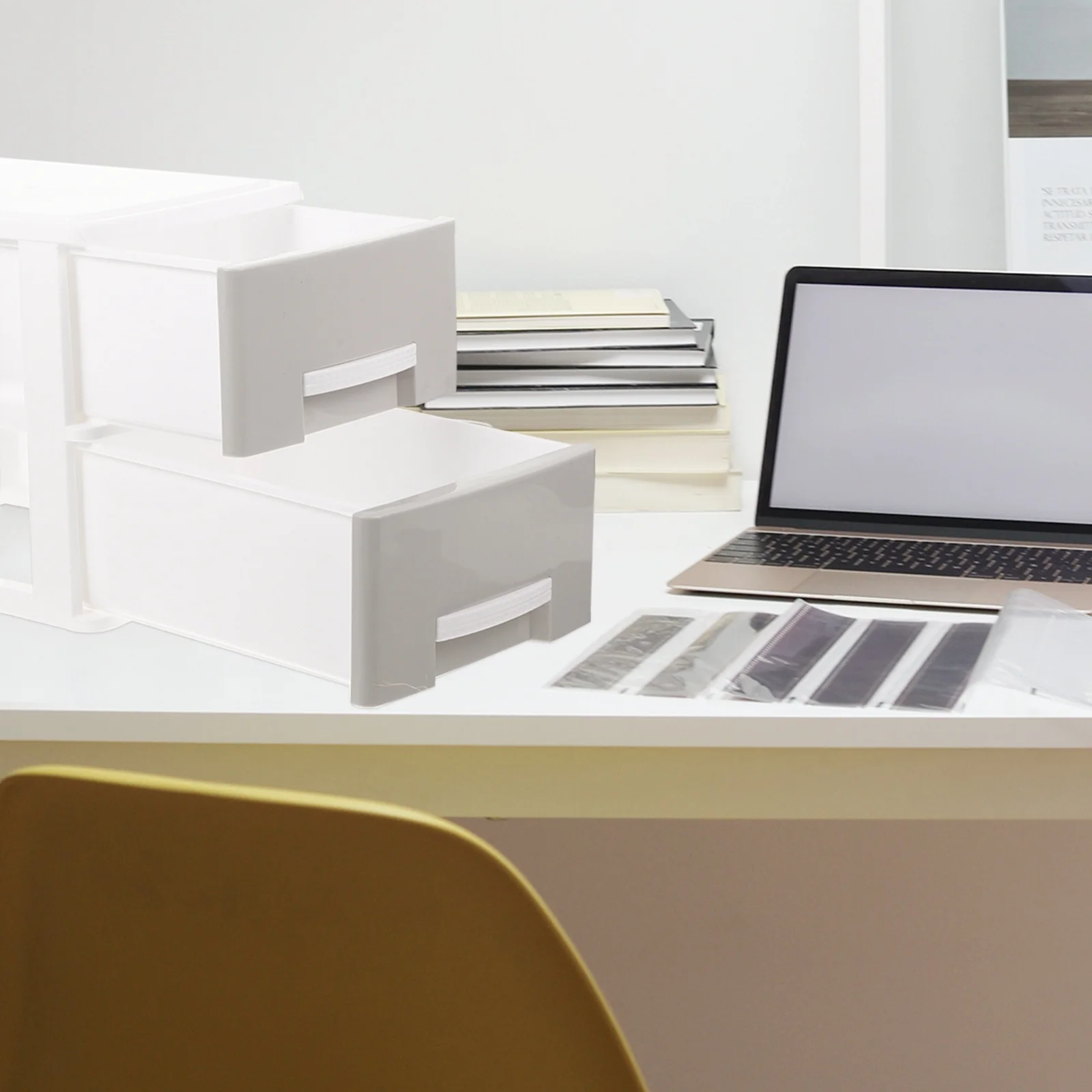 Desktop Storage Holder with Two Layers Drawer Design Organizing Box for Jewelry Cosmetics Daily Essentials Home Office Tabletop