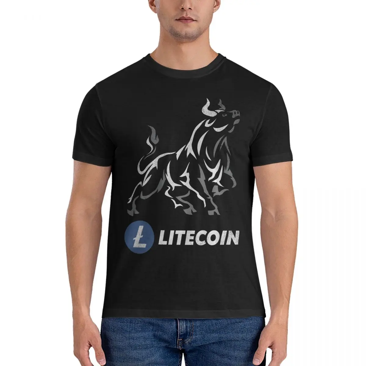 

Bull Market Litecoin To The Moon Trading, криптовалютеновый бумажник с блокировкой блоков, футболки, смешная футболка из 100% хлопка